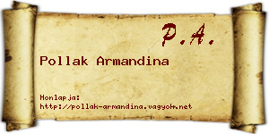 Pollak Armandina névjegykártya